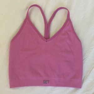 SET ACTIVE SCULPTFLEX® RIBBED V BRA - FLAMINGO - S